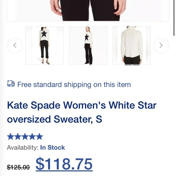Kate Spade White Star Turtleneck Sweater - Picture 14 of 15